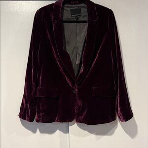 Banana Republic Velvet Blazer in Deep Burgundy